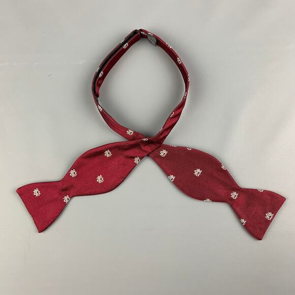 TALLY HO Burgundy Print Silk Tie - Picture 1 of 3